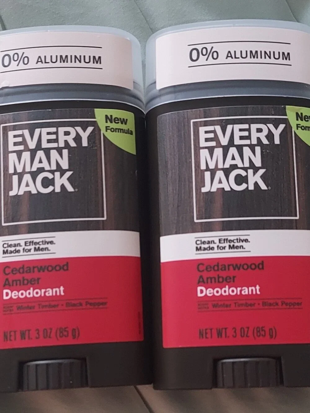 Every Man Jack Cedarwood Amber Deodorant 3oz Aluminum Free 2 Pack